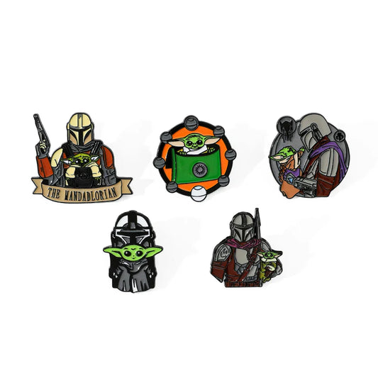 5 Pcs Grogu Enamel Pin Set - Cute Anime Brooches, Cartoon Metal Badges, Fashion Accessories