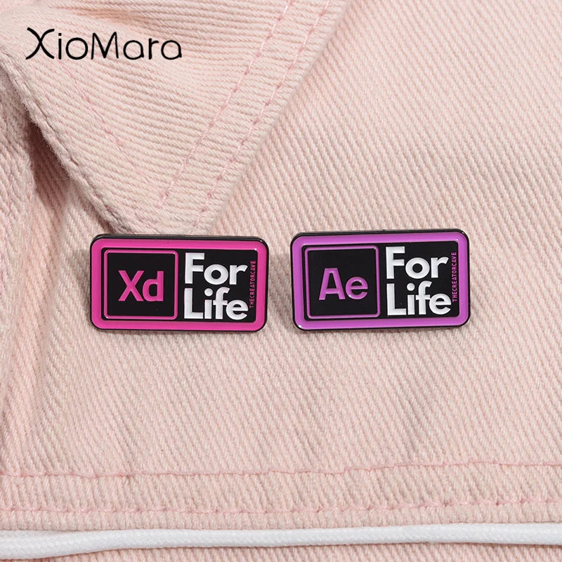 Ae Xd Design Software Icons Enamel Pin Brooch Jewelry Gifts for Designers