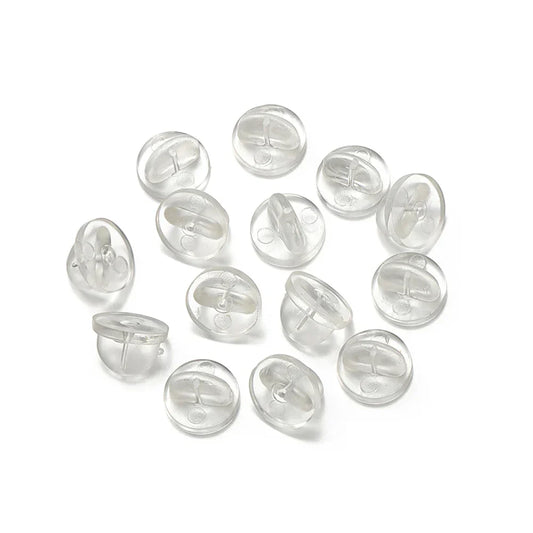 50pcs Black Rubber Brooch Pin Back Clasp Holder