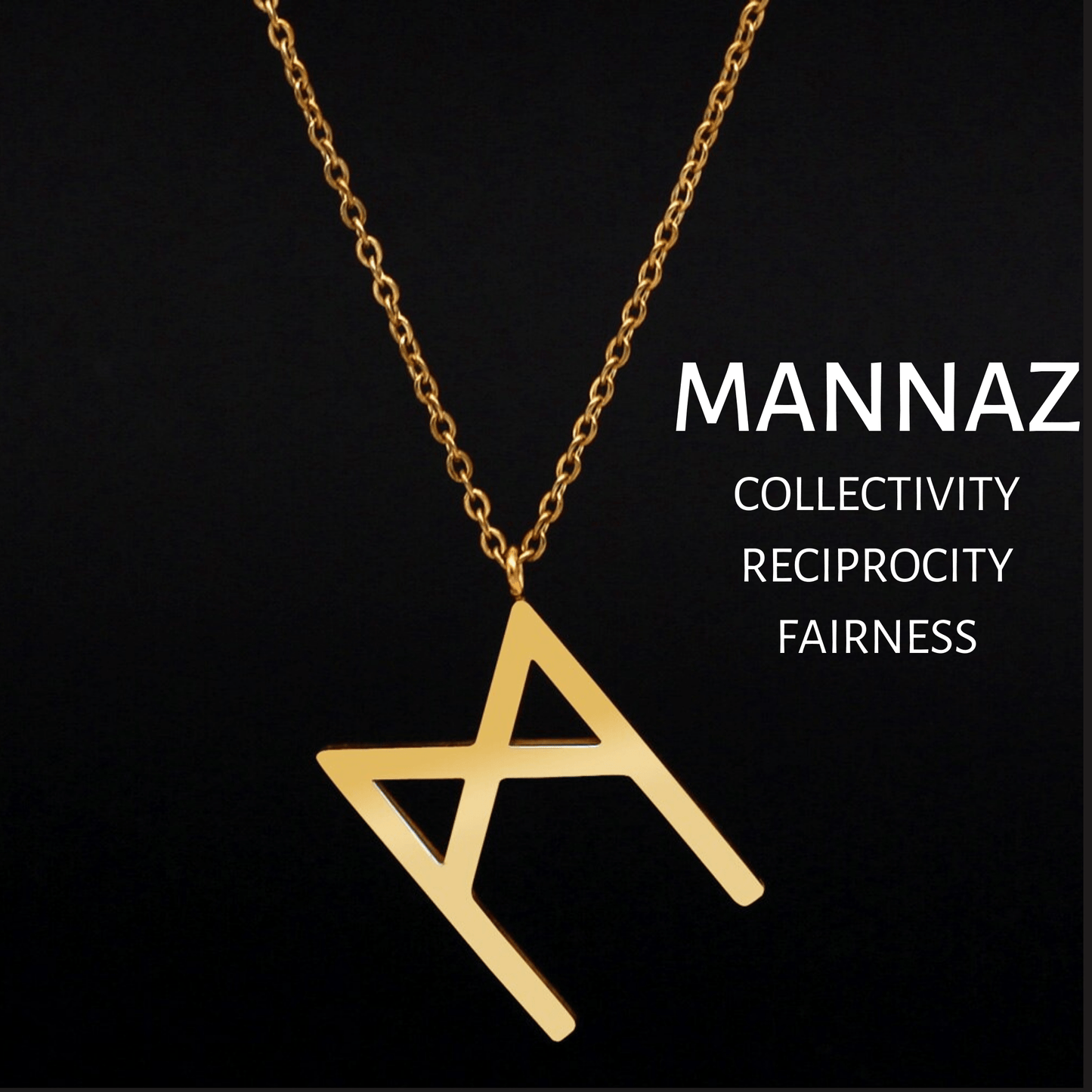 Viking Runes Tunic Stainless Steel Gold Necklaces