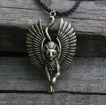 Ancient Egypt Bastet Goddess of Cats Stainless Steel Necklace