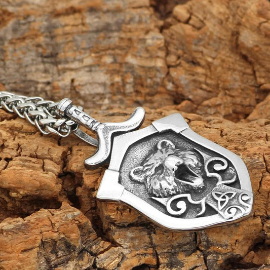 Vikings Berserker Bear Stainless Steel Necklace