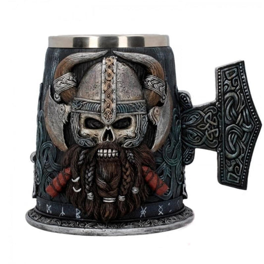 Viking Warrior Mjolnir Tankard - Hand Painted Special Edition