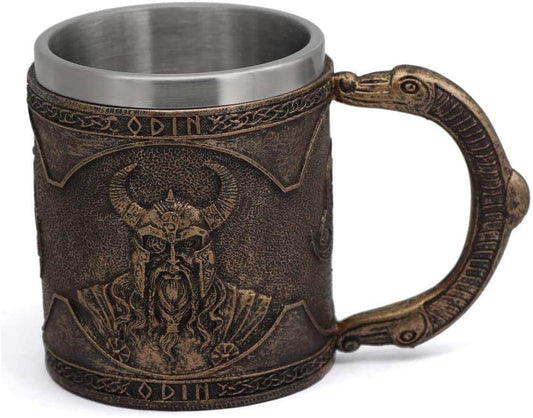 Viking Nordic Odin Raven Stainless Steel Drinking Mug