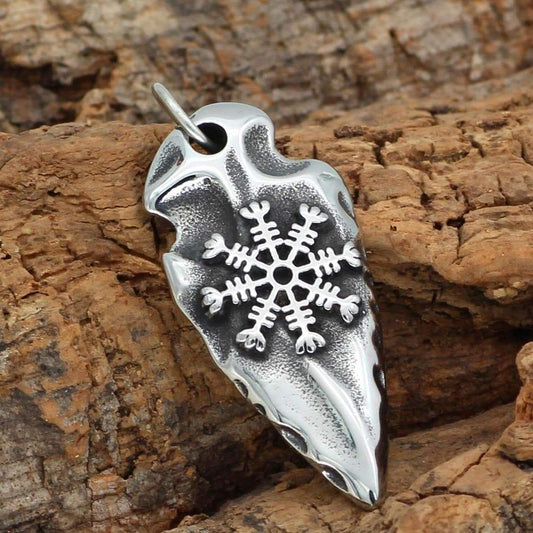 Viking Gungnir with Helm of Awe Stainless Steel Pendant & necklace