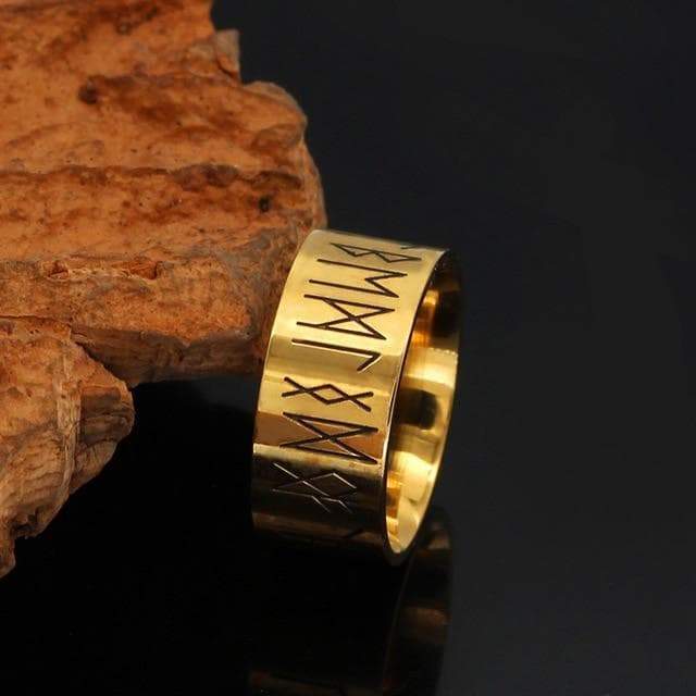 Viking Runes Alphabet 316L Grade Stainless Steel Ring