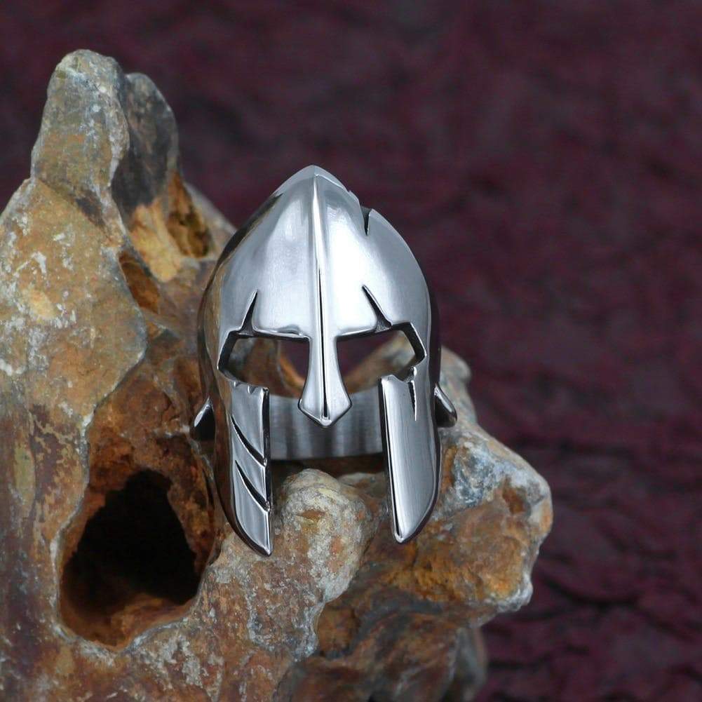 Ancient Greece Spartan Helmet Stainless Steel Ring