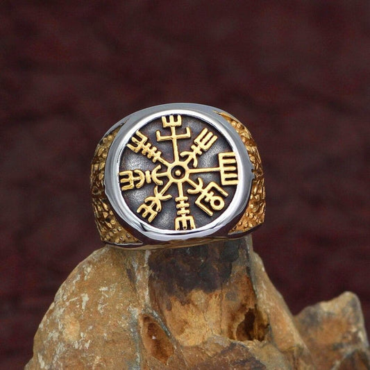 Viking Vegvisir Tree of Life Stainless Steel Ring