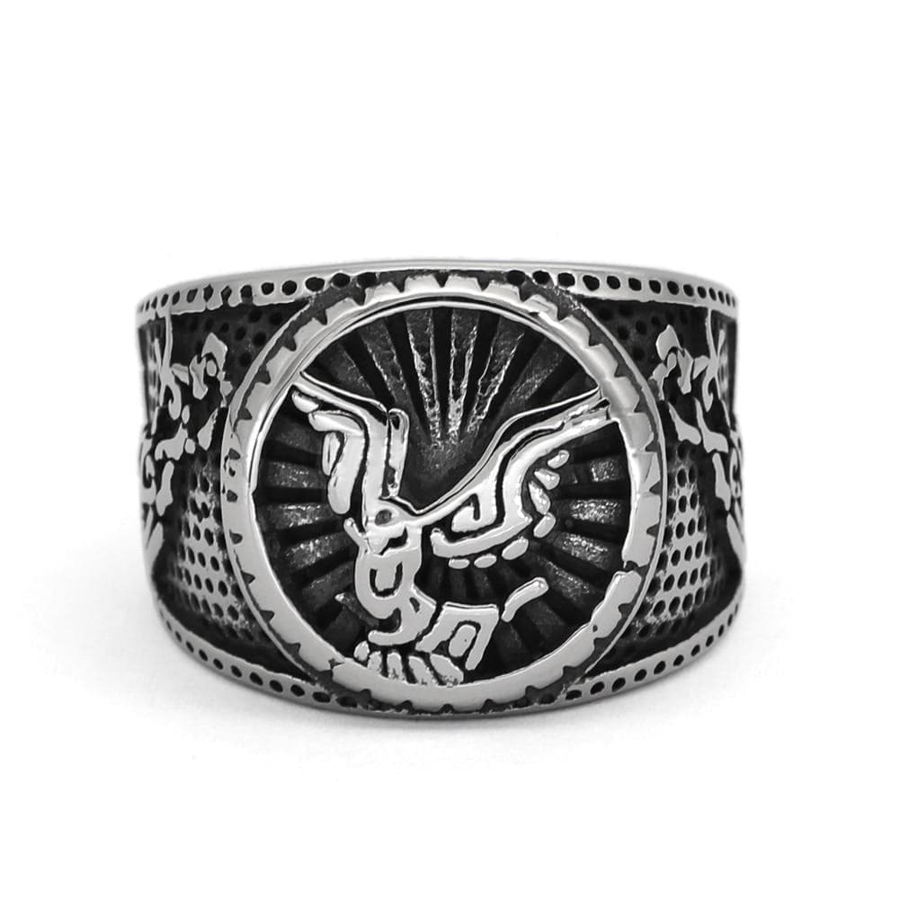 Viking Nordic Raven Fenrir Stainless Steel Ring
