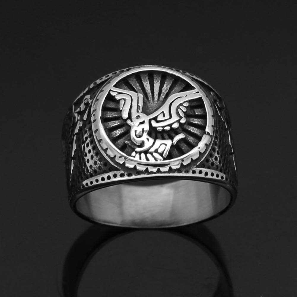 Viking Nordic Raven Fenrir Stainless Steel Ring