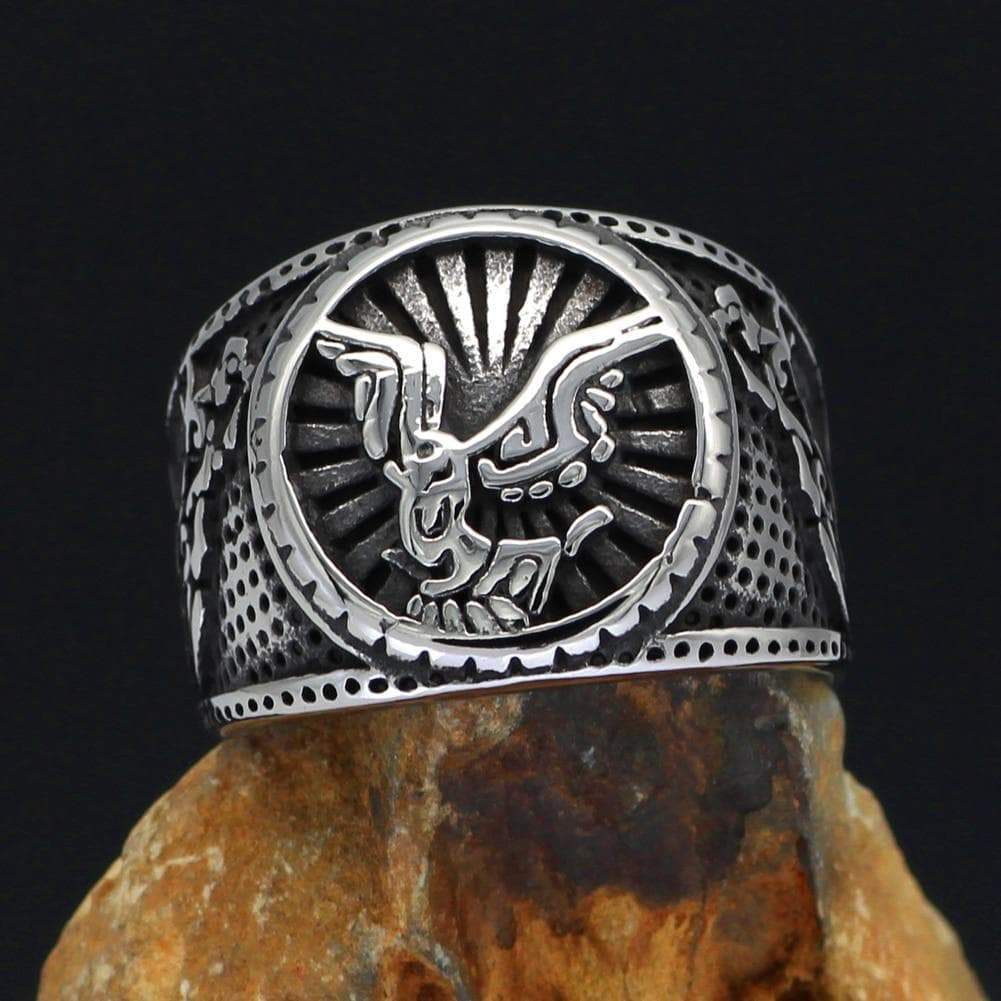 Viking Nordic Raven Fenrir Stainless Steel Ring