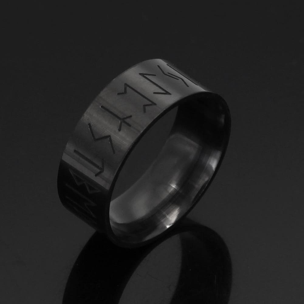 Viking Runes Alphabet 316L Grade Stainless Steel Ring