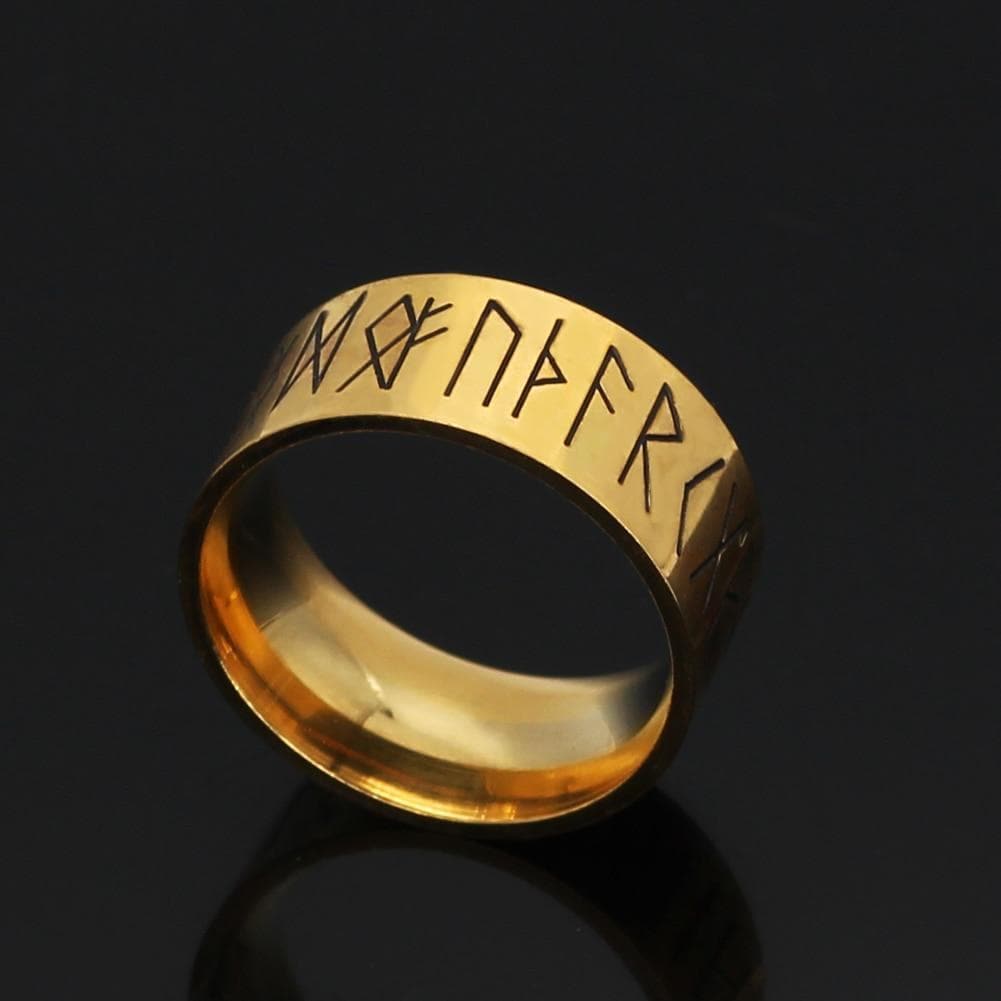 Viking Runes Alphabet 316L Grade Stainless Steel Ring