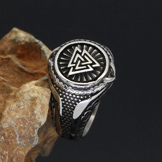 Viking Valknut Knot Stainless Steel Ring