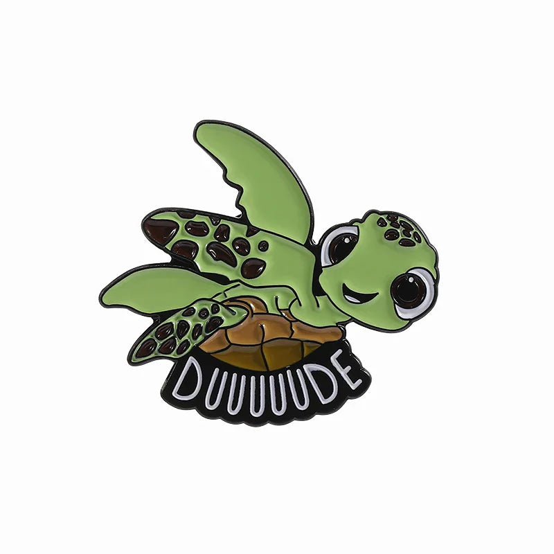 Cute Sea Turtle Enamel Pins Cartoon Animal Brooches Lapel Badges Gift