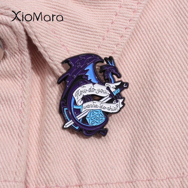 Adventure Game Dice Enamel Pin "How Do You Wanna Do This" Brooch Badge Jewelry Gift