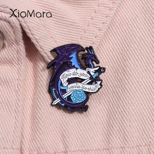 Adventure Game Dice Enamel Pin "How Do You Wanna Do This" Brooch Badge Jewelry Gift