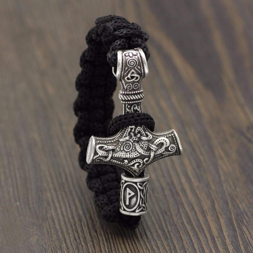 Vikings Mjolnir Paracord Rune Bracelet