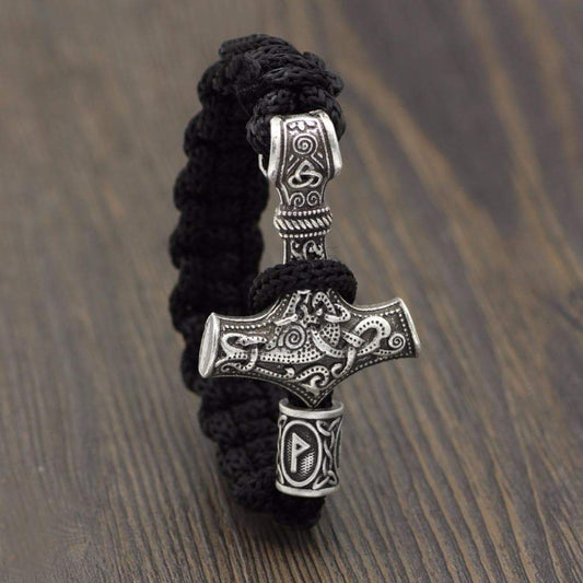 Vikings Mjolnir Paracord Rune Bracelet