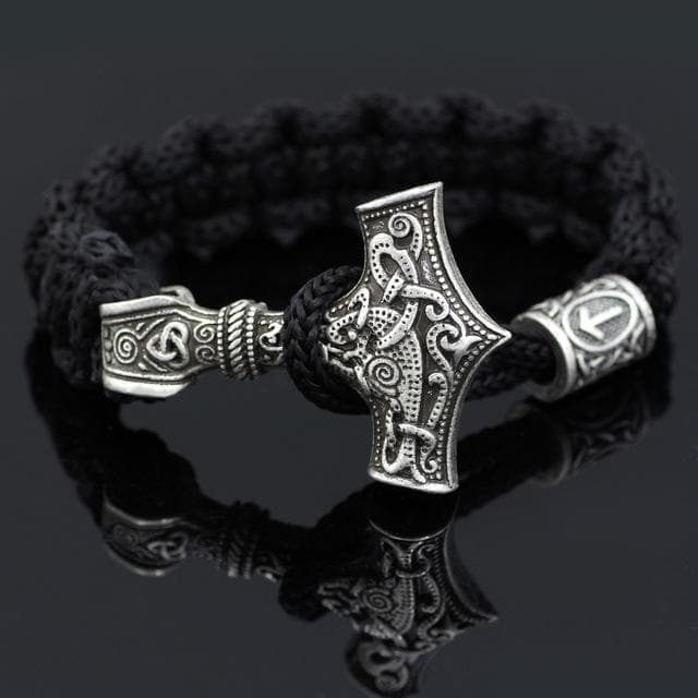 Vikings Mjolnir Paracord Rune Bracelet