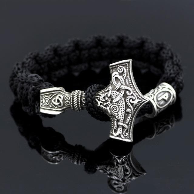 Vikings Mjolnir Paracord Rune Bracelet