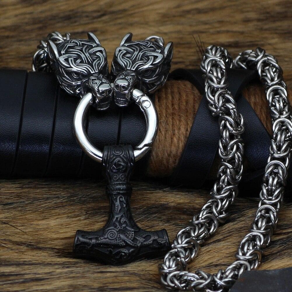 Vikings Wolf Hammer Massive Stainless Steel Chain