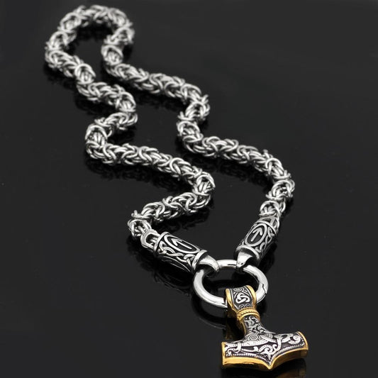Vikings Mjolnir King Chain Stainless Steel Necklace