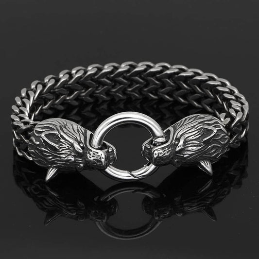 Viking Nordic Geri & Freki Stainless Steel Bracelet