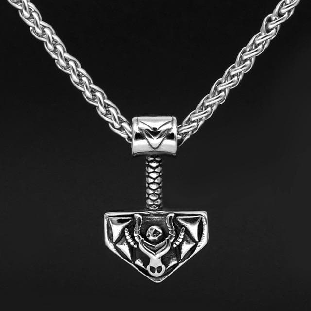 Vikings Nordic Thor Hammer Stainless Steel Necklace