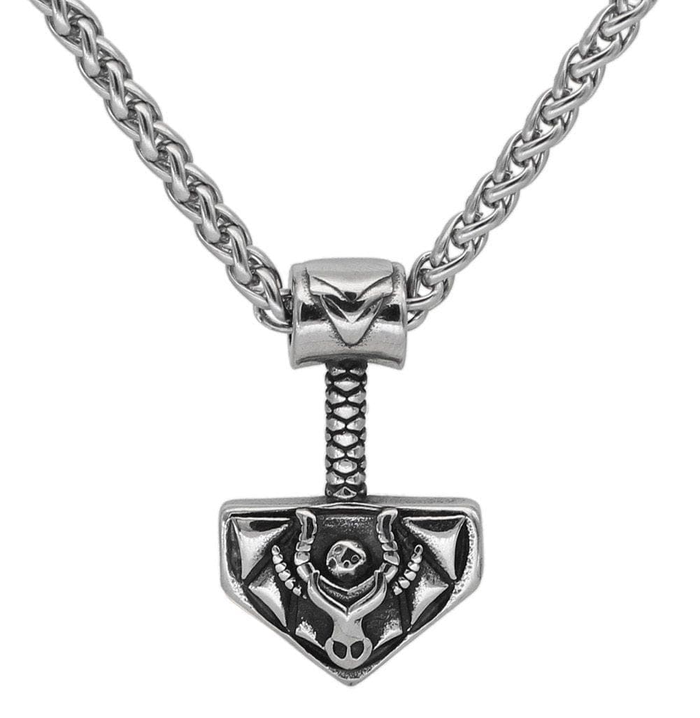 Vikings Nordic Thor Hammer Stainless Steel Necklace