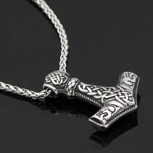 Vikings Scandinavian Mjolnir Stainless Steel Necklace