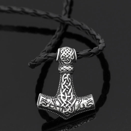 Vikings Scandinavian Mjolnir Stainless Steel Necklace