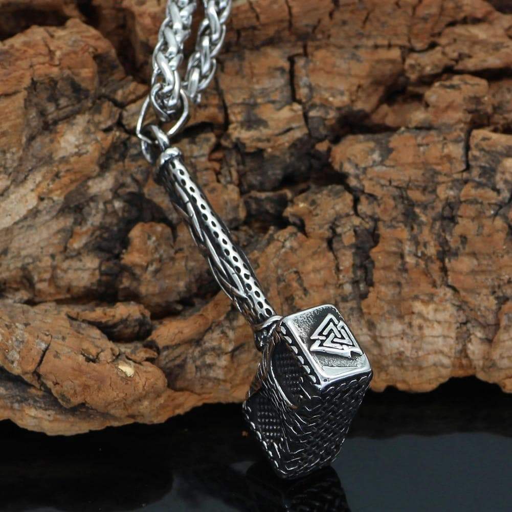 Viking Mjolnir Yggdrasil Stainless Steel Pendant
