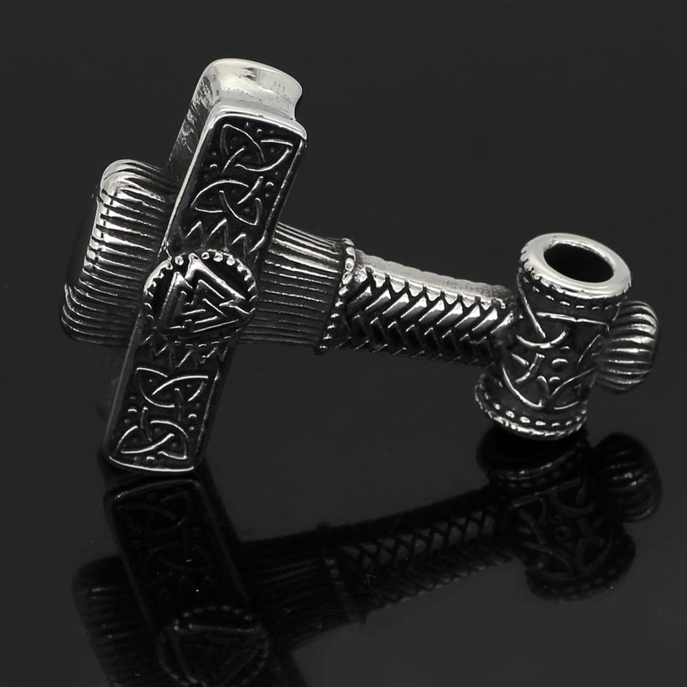 Viking Mjolnir Valknut Stainless Steel Necklace