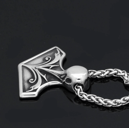Vikings Raven Mjolnir Pendant Necklace