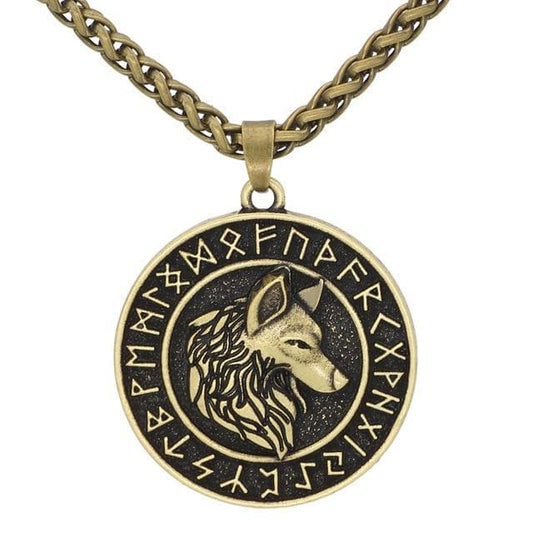 Viking Rune Wolf Necklace