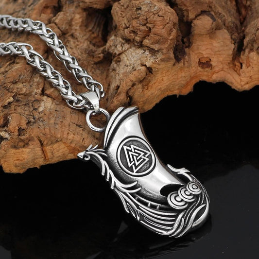 Viking Valknut Ship Necklace
